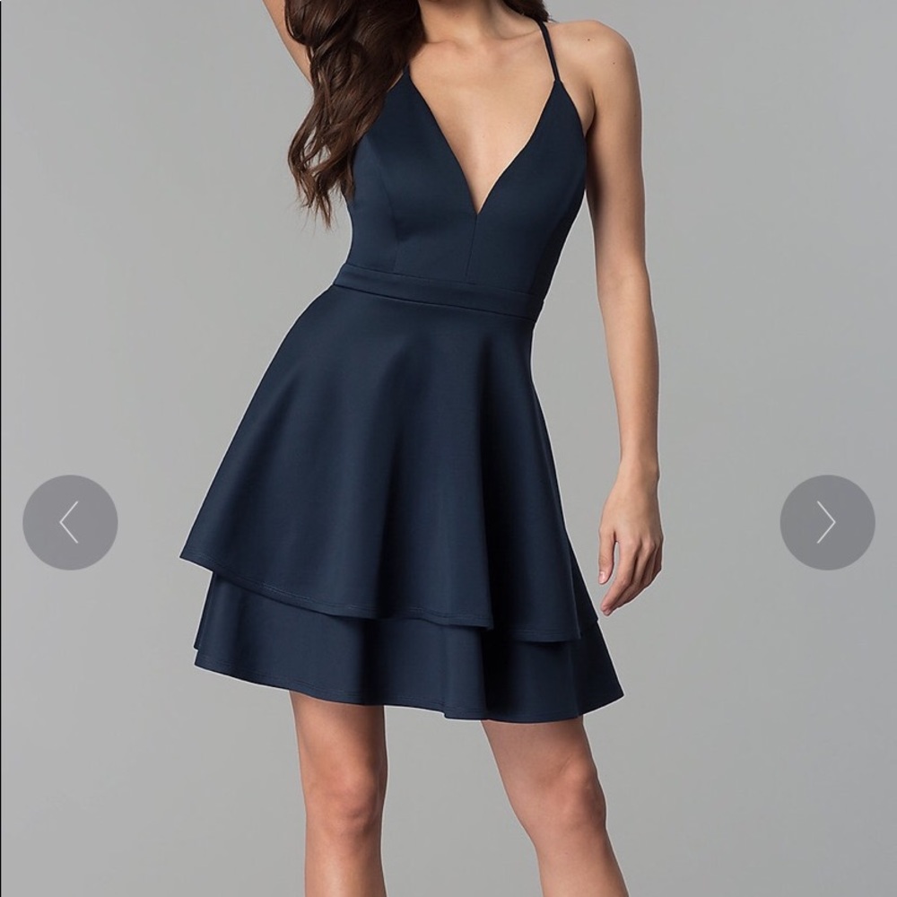 Navy homecoming prom dress